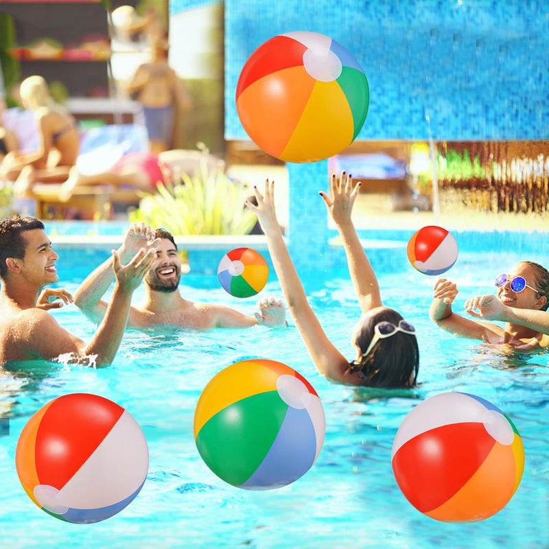 CISONE Beach Balls Bulk 24 Pack - 9" Inflatable Beachballs Swimming Pool Toys for Kids Summer Water Games, Kids Birthday Party Favors Lua/Hawaiian Tropical Theme Decorations Supplies - Image 5